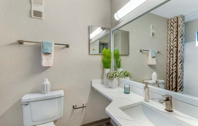 A white toilet is next to a sink in a bathroom.