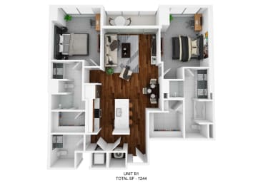 2 beds, 2.5 baths, 1,244 sqft, $3,297