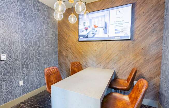 conference room at Bayswater Apartments, Burlingame