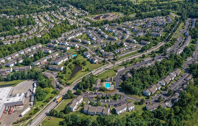 Aerial of Creekside at Taylor Square apartments