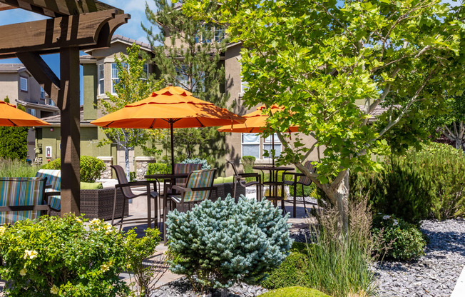 Outdoor seating at Caviata at Kiley Ranch