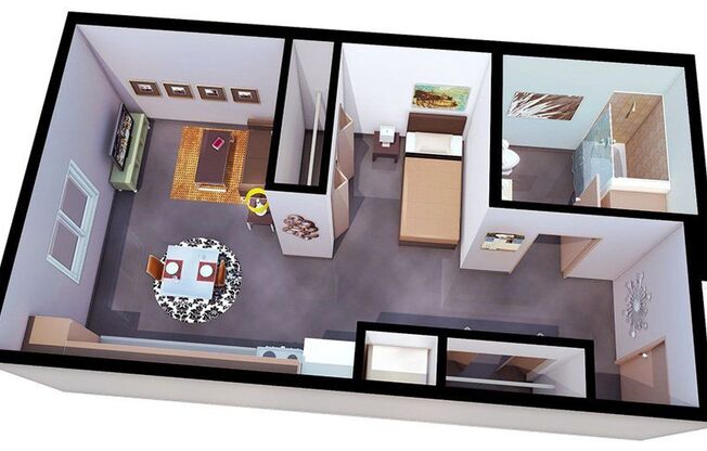 Studio, 1 bath, 435 sqft, $985, Unit 114