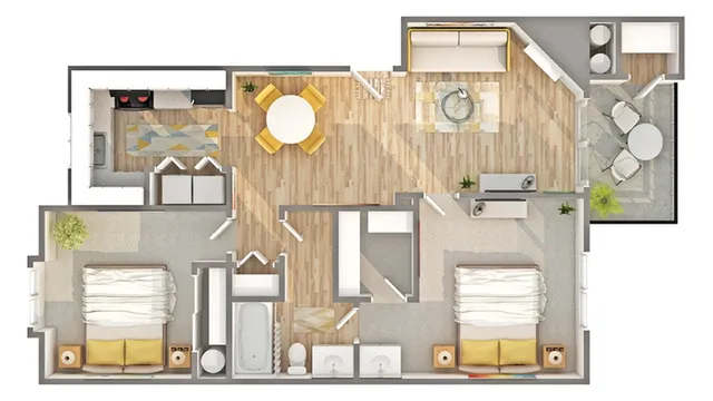 2 beds, 1 bath, 809 sqft, $1,799