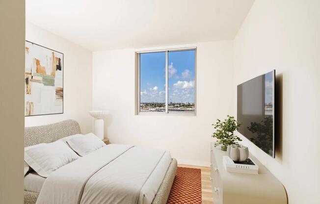 Apartments with city or ocean views available in select apartment homes at Modera Riverside.