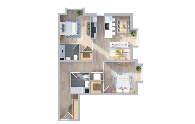 2 beds, 2 baths, 1,163 sqft, $2,520.83, Unit 403