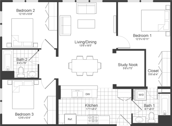 3 beds, 2 baths, 1,173 sqft, $5,200