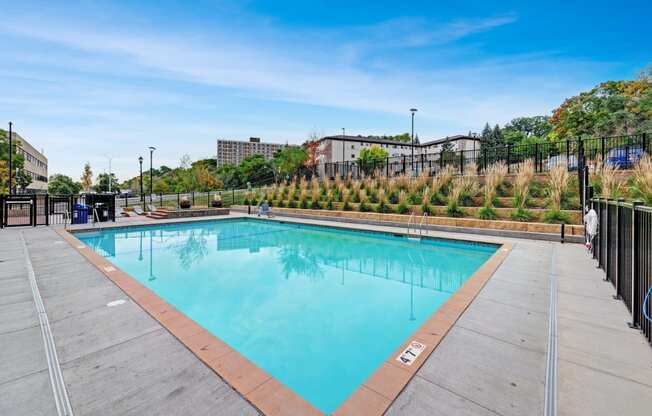 the swimming pool at the enclave at city center apartments