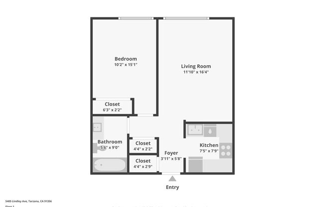 1 bed, 1 bath, 695 sqft, $1,798, Unit 221