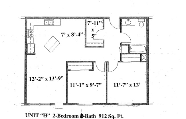 2 beds, 1 bath, 912 sqft, $1,575, Unit 99-310