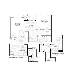 1 bed, 1 bath, 615 sqft, $2,402
