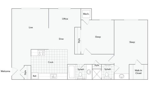 2 beds, 2 baths, 1,116 sqft, $1,859