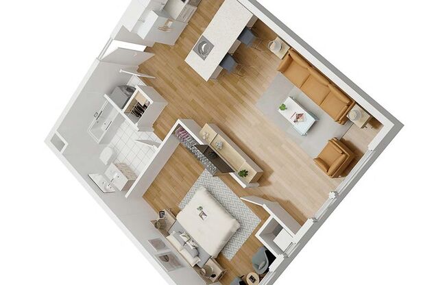 1 bed, 1 bath, 593 sqft, $1,850, Unit 208