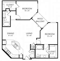 2 beds, 2 baths, 1,240 sqft, $1,717