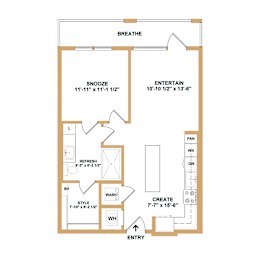 1 bed, 1 bath, 640 sqft, $1,486