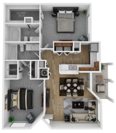 2 beds, 2 baths, 1,011 sqft, $2,800
