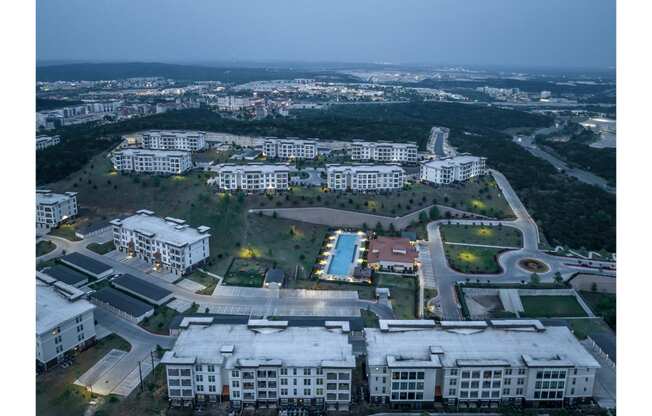 an aerial view of Reveal Skyline apartments in San Antonio, TX