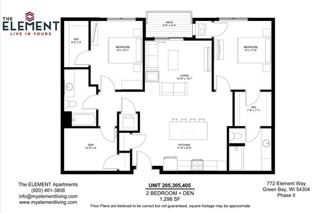 2 beds, 2 baths, 1,124 sqft, $2,250, Unit 205