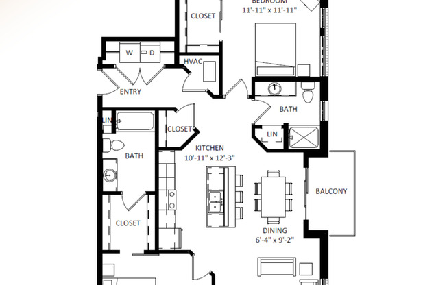 2 beds, 2 baths, 1,225 sqft, $2,520, Unit 5604-201