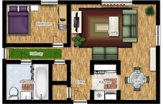 1 bed, 1 bath, 530 sqft, $1,025