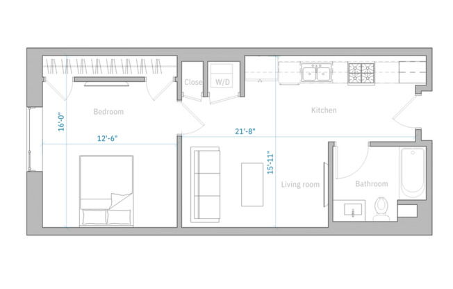 1 bed, 1 bath, 493 sqft, $2,228, Unit 204