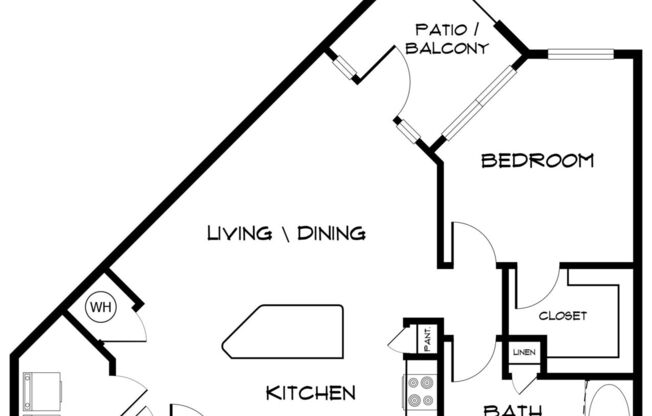 1 bed, 1 bath, 712 sqft, $1,349
