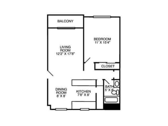 1 bed, 1 bath, 780 sqft, $894