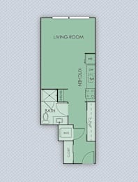 Studio, 1 bath, 492 sqft, $1,314
