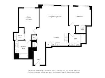 2 beds, 2 baths, 1,090 sqft, $4,007