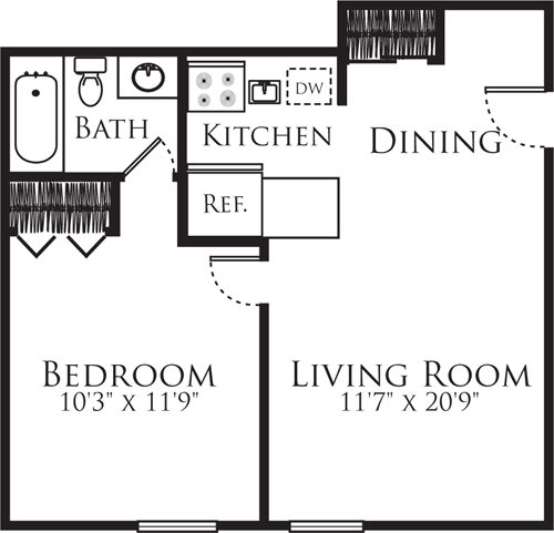 1 bed, 1 bath, 439 sqft, $2,725, Unit 8A