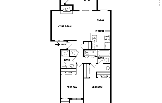 2 beds, 2 baths, 1,100 sqft, $1,908
