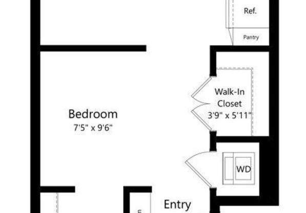 Studio, 1 bath, 556 sqft, $1,173