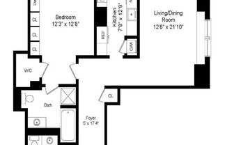 1 bed, 1.5 baths, $6,000, Unit 44D