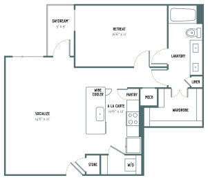 1 bed, 1 bath, 928 sqft, $1,589