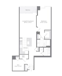 1 bed, 1 bath, 1,135 sqft, $3,164