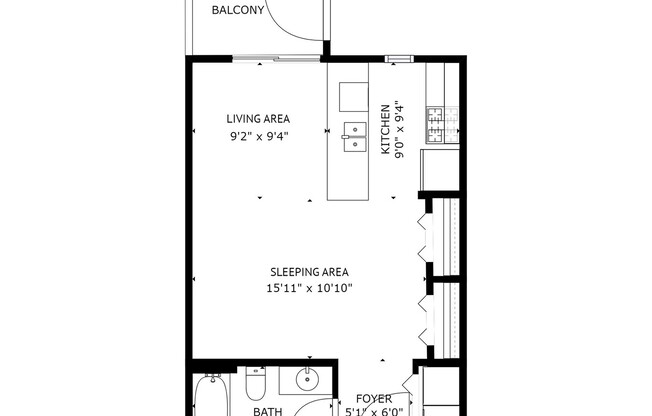 Studio, 1 bath, 510 sqft, $1,300, Unit 3483-09