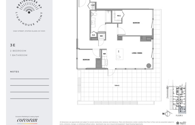 2 beds, 1 bath, $3,643, Unit 3EE