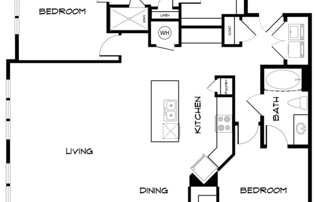 2 beds, 2 baths, 1,368 sqft, $2,164