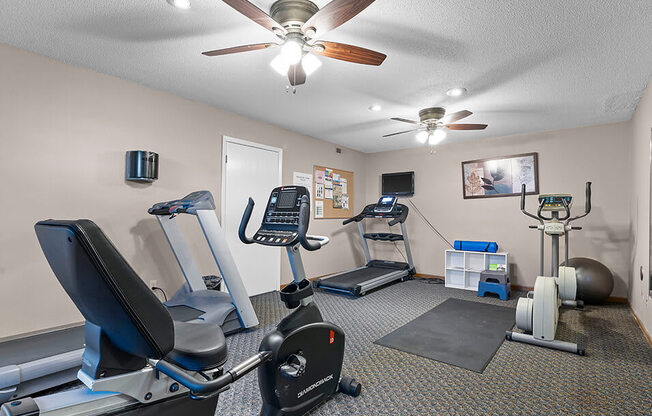 our apartments have a gym with plenty of equipment