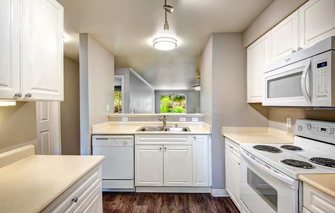 kitchen with wood-style flooring