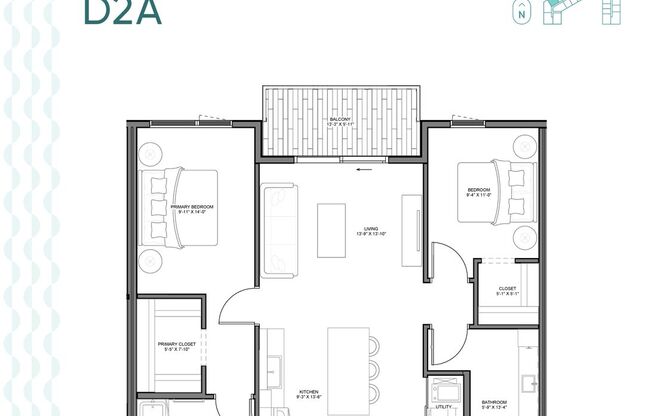 2 beds, 2 baths, 1,050 sqft, $1,995, Unit 226S