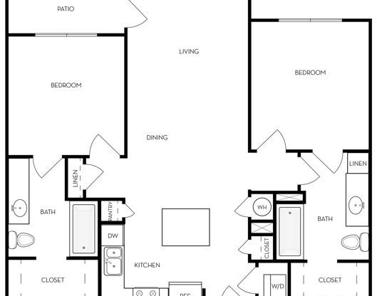 2 beds, 2 baths, 1,015 sqft, $1,539