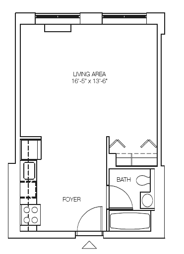 Studio, 1 bath, 446 sqft, $3,250, Unit S7C