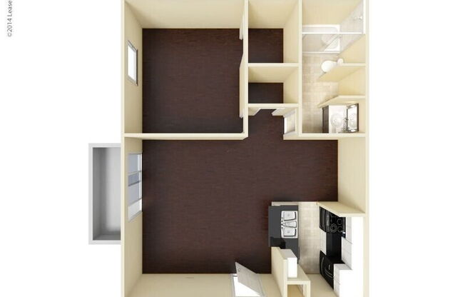 1 bed, 1 bath, 550 sqft, $1,210