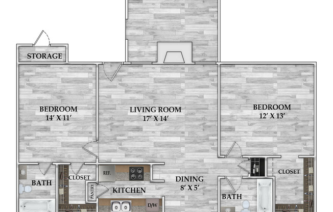 2 beds, 2 baths, 946 sqft, $941, Unit 706