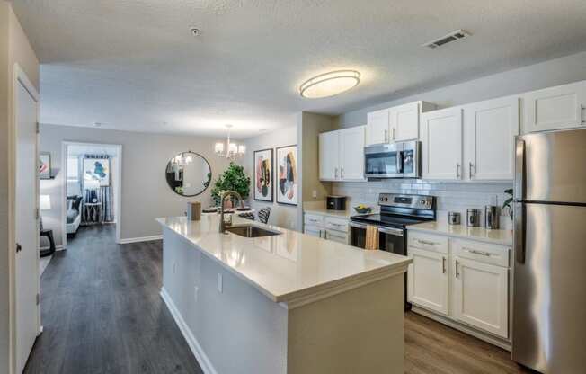 Southpoint Crossing Apartments in Durham, North Carolina Model Kitchen with Island