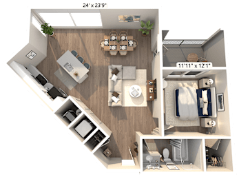 1 bed, 1 bath, 895 sqft, $1,797