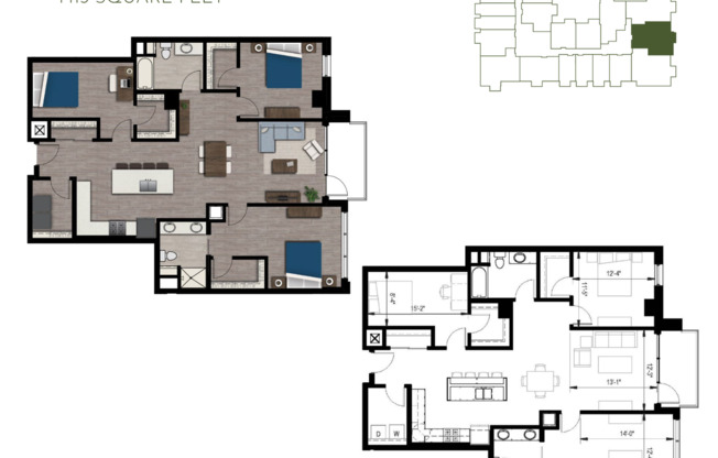 3 beds, 2 baths, 1,413 sqft, $3,600, Unit 625