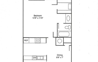 1 bed, 1 bath, 657 sqft, $680