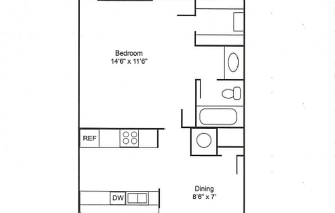 1 bed, 1 bath, 657 sqft, $680