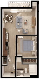 1 bed, 1 bath, 576 sqft, $1,683